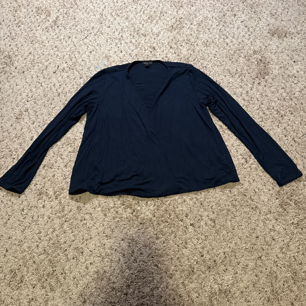 Women's J.Jill Navy Long Sleeve Wrap Tee XSP